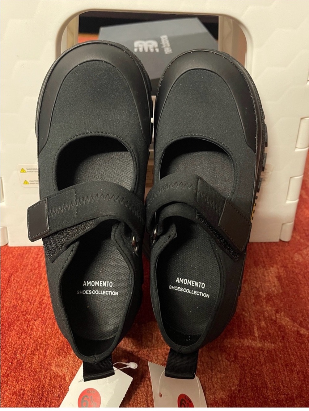 AMOMENTO Black Vibram Mary Jane Loafers. - Picture 15 of 16